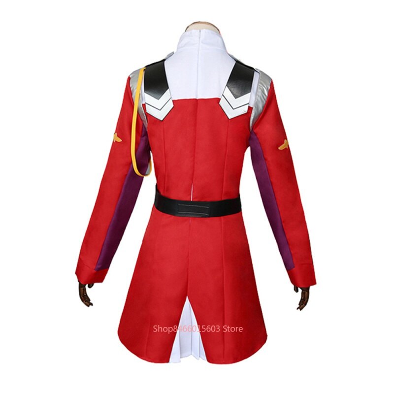 Zero Two Cosplay Costume DARLING In The FRANXX Dress Uniform Set Headwear Wig