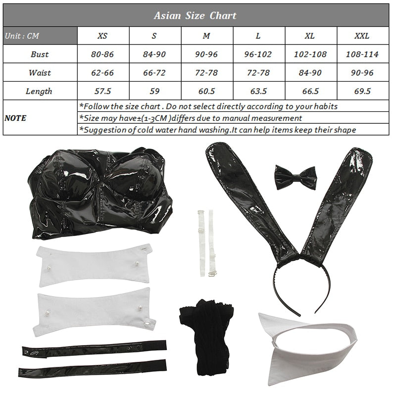 Sakurajima Mai Costume Sexy Bunny Cosplay Leather Jumpsuit
