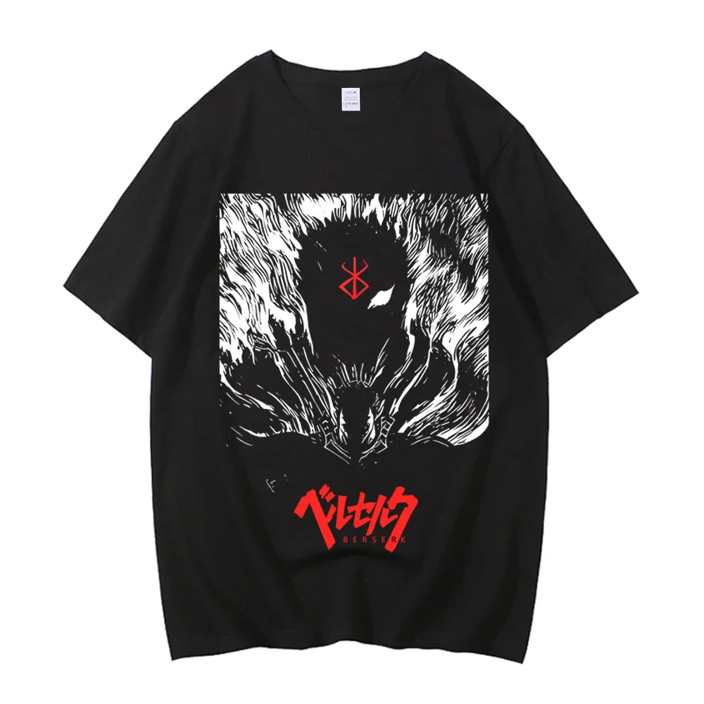 Black & White Berserk Tshirt - High Contrast Manga Tee