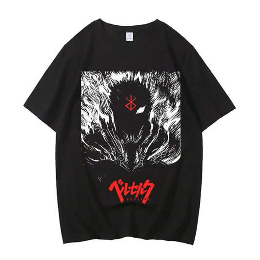 Black & White Berserk Tshirt - High Contrast Manga Tee